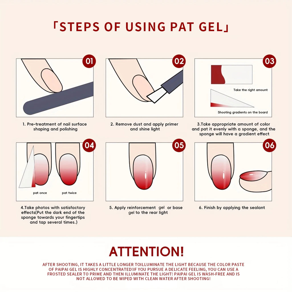 XEIJAYI 18 Colors Patting Gel Smudge Canned High Saturation Popular Semi-Solid Nail Polish Gel Women's Salon Manicure DIY