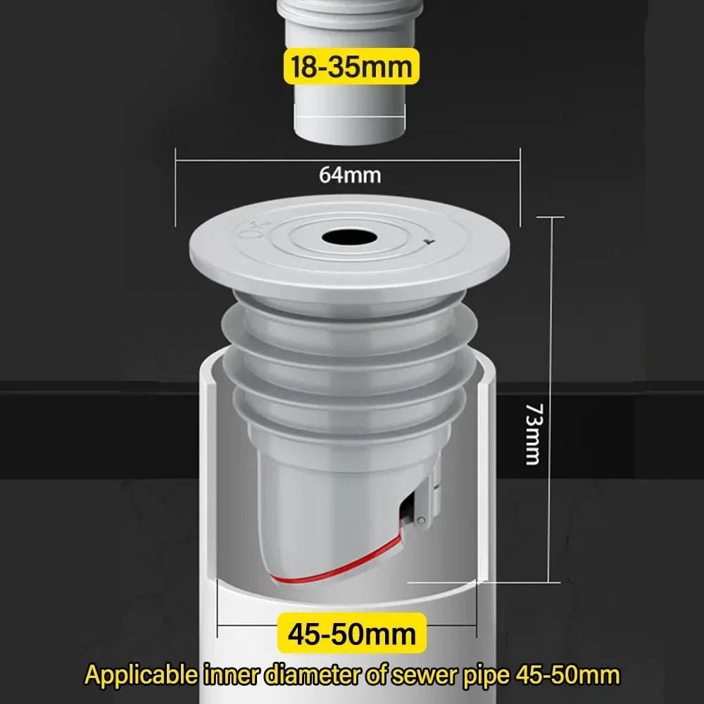 Sewer Trap Silicone Drain Pipe Seal Plug Kitchen Sink Sewer Plug Bathroom Accessories Siphon Tube Bathtub Home Drains Drainer