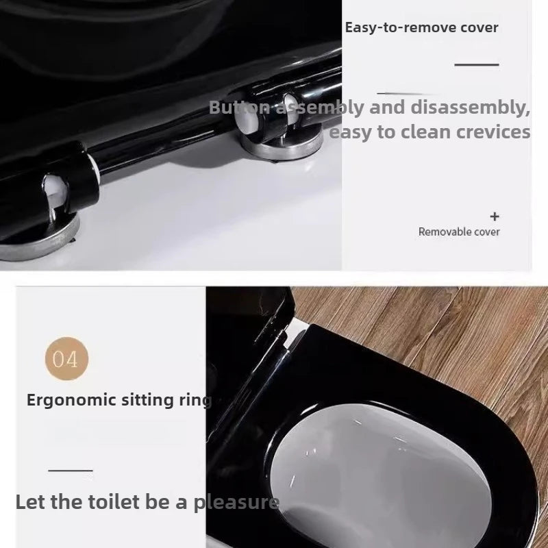 Thick Black Toilet Seat Cover Universal Soft Quiet Bidet Cover for U/V Toilet Durable Bathroom Accessories Home Toilet Parts