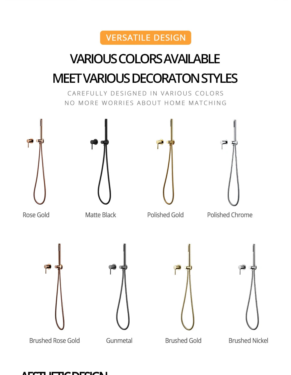 Handheld Bathroom Shower System Brushed Gold Hot And Cold Water Bathtub Mixer Single Handle & Shower Holder Separately Tap Set