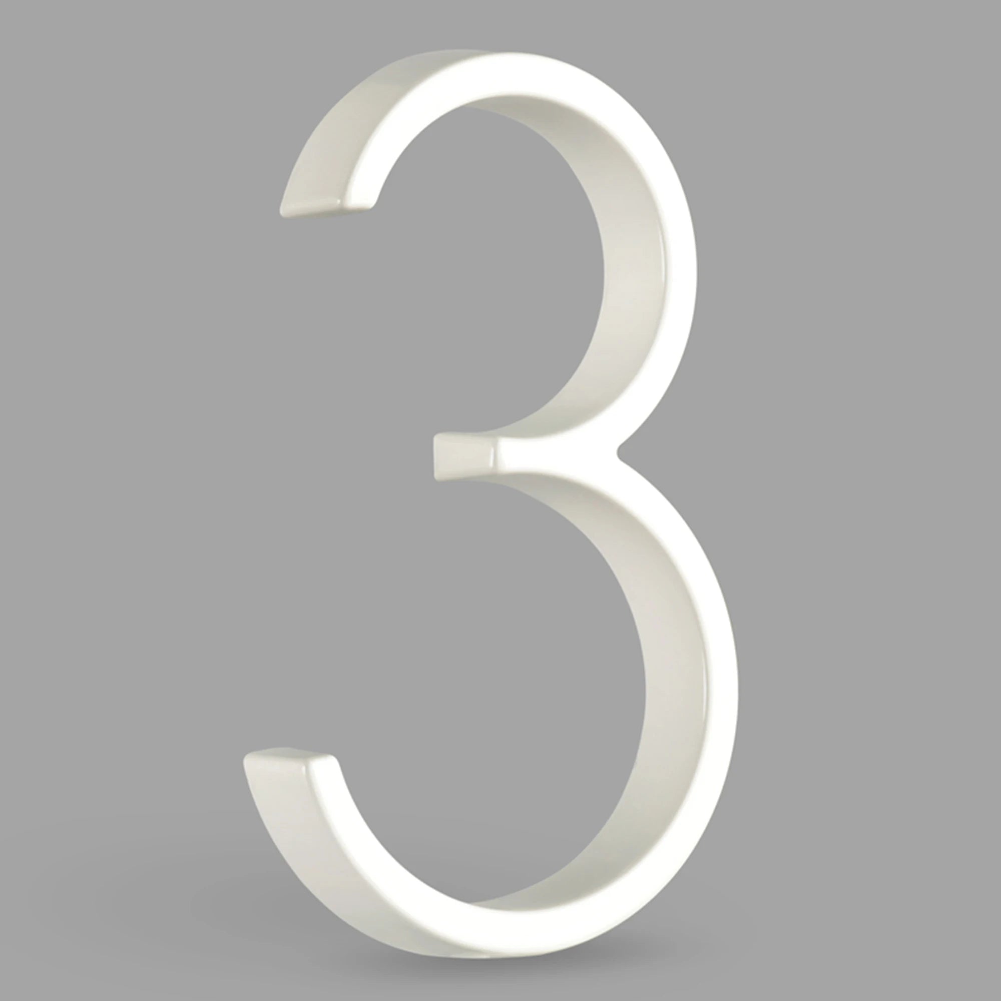 1pc 125mm Floating House Number Outdoor 5 inch White Aluminum Alloy Apartment Door Numbers Mailbox Address Sign #0-9 With Screws