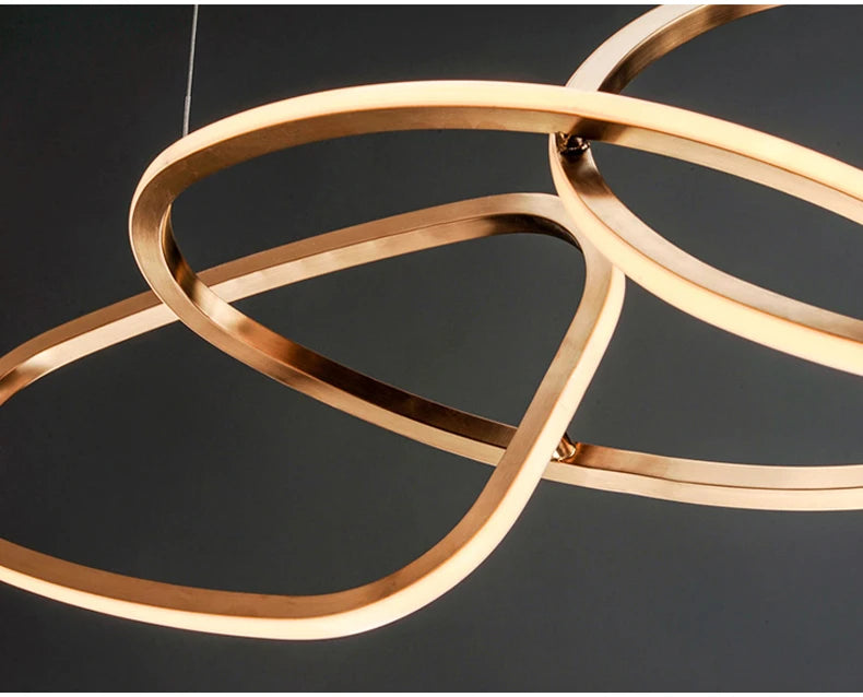 Postmodern Luxury led hanging lamp Minimalist art Personality Chandelier for Living Dining room Iron LED ring chandelier Light