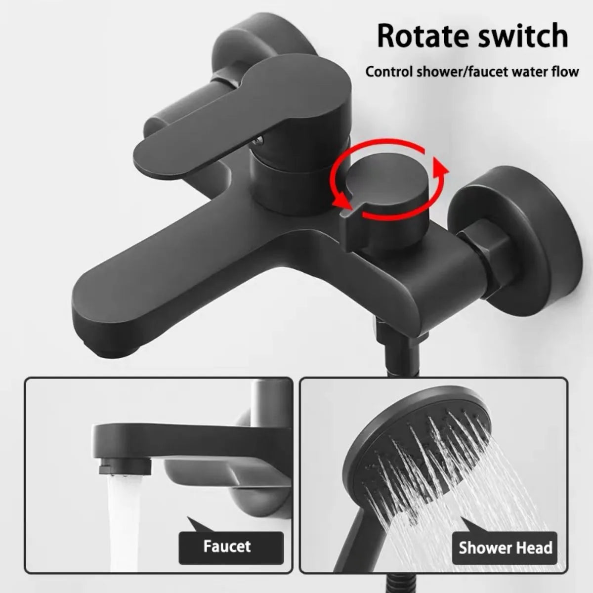Bathroom Shower Faucet Mixing Valve Shower Shower Set Bathtub Mixing Switch Triple Hot and Cold Faucet Shower Faucet