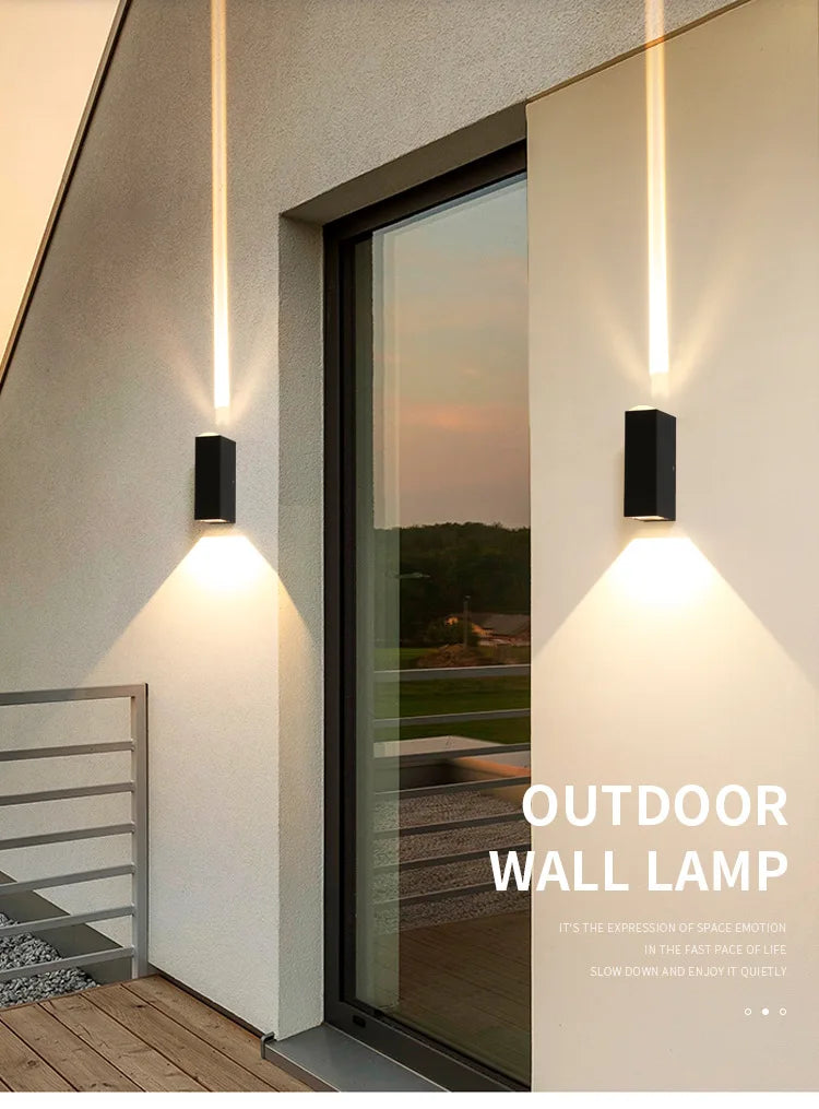6W 10W 20W Outdoor LED Wall Lights Up and Down Narrow Beam COB Aluminium Wall Sconces Porch Light Garden Waterproof Spotlight