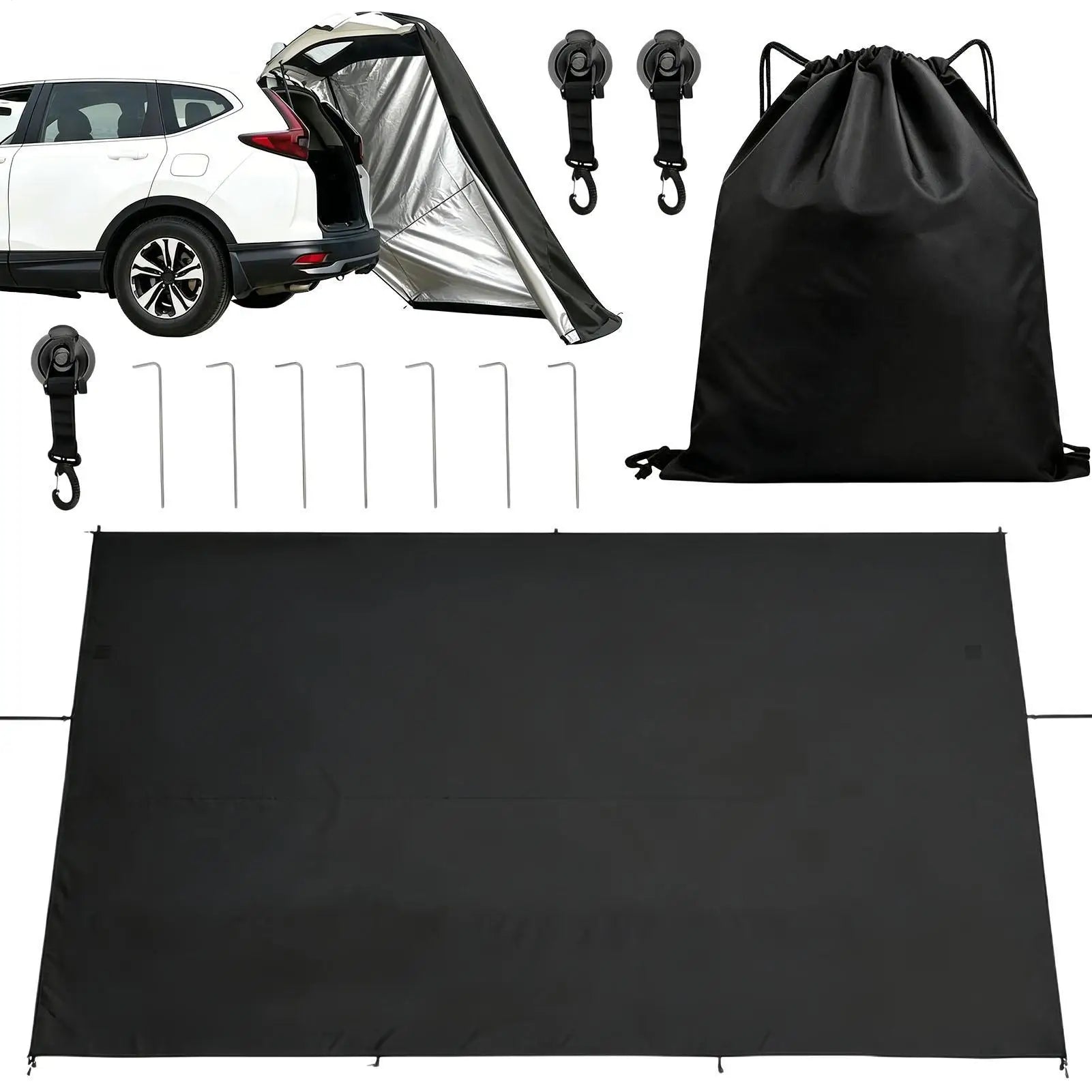 Tailgate Tent For SUV Car Trunk Changing Awning Camping Tailgate Privacy Tent For Trailer Van Automotive Hatchback RV Picnic