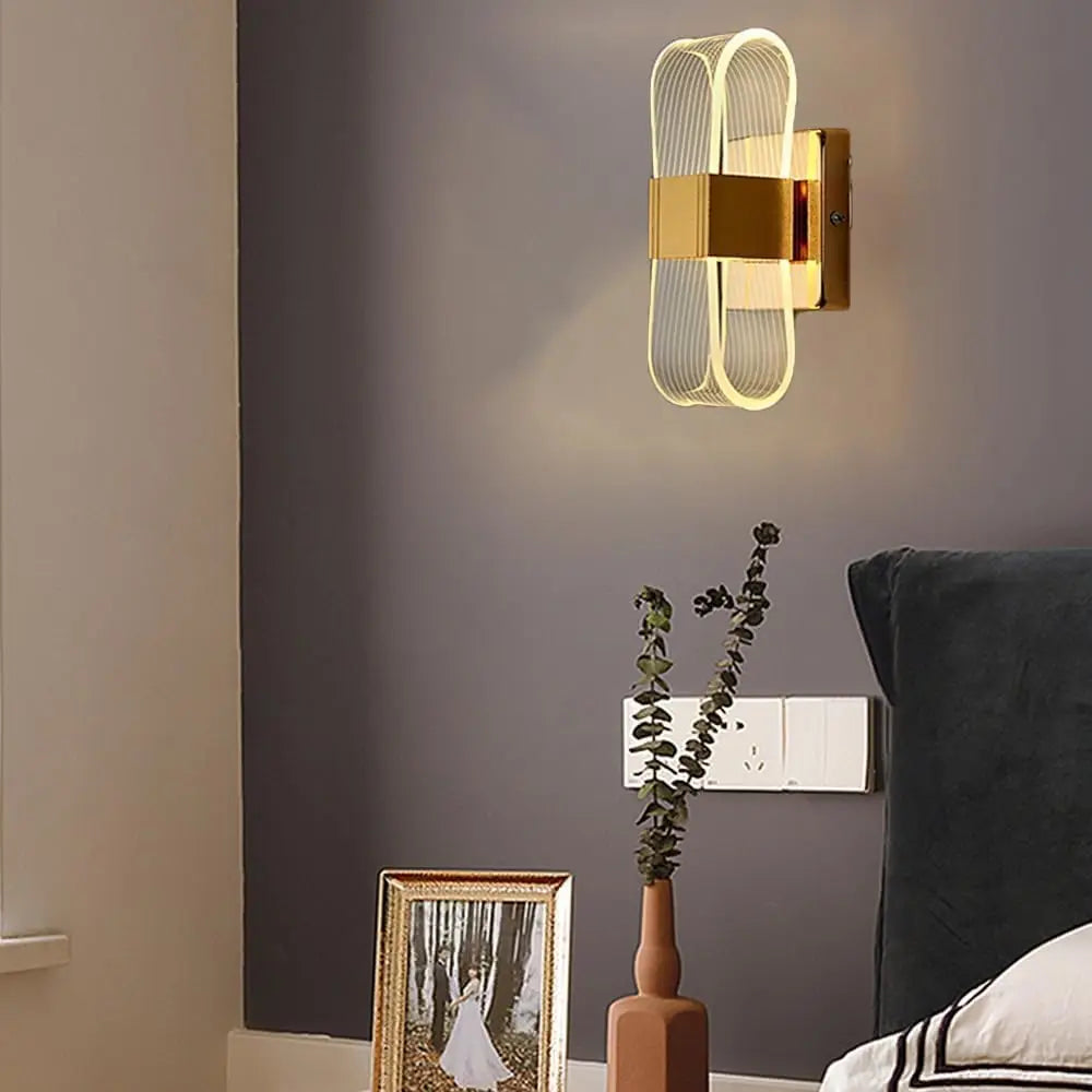 Modern LED Wall Lights with Golden Nordic Style Lighting Fixtures Suitable for Corridors, Dining Rooms, Living Rooms, Bathrooms