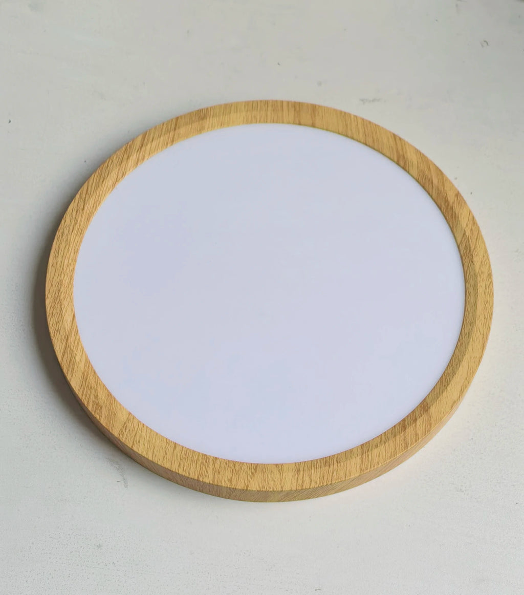 Modern Wood Grain LED Ceiling Light Ultra-Thin Walnut Wood Ceiling Lamp Bedroom Bathroom Living Room Kitchen Home Decor Lighting