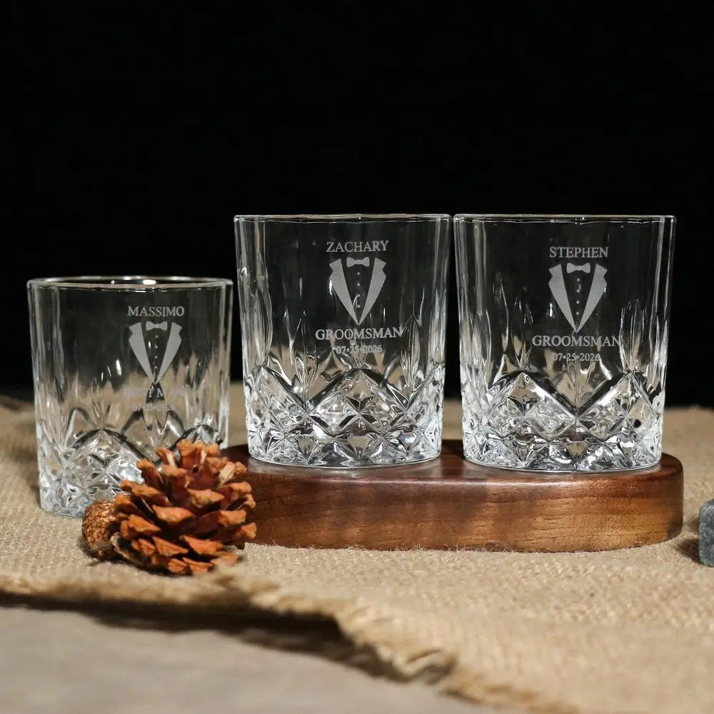 Custom Groomsmen Gift 11oz/300ml Whiskey Glass Best Man Gift Wedding Shot Glasses Bar Glasses Father Day Gift Ideal for Him