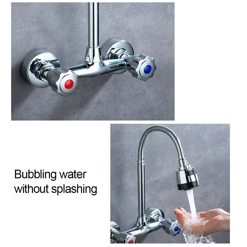 Modern Metal Out Water Inlet Valve Hot and Cold Double Control Double Shower Faucet Valve Wall Mounted Water Tap Mixing Valve