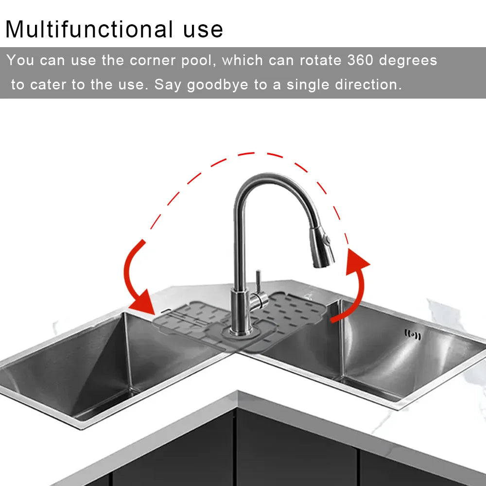 Kitchen Gadgets Silicone Faucet Absorbent Pad Shelf Sink Splash Catcher Countertop Protective Mat Bathroom Drain Mat Acceesories