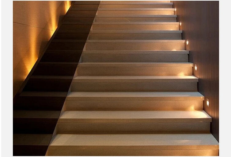 LED Step Light 1.5w Indoor Stair Lamp Wall Corner Night Lights Square Staircase Lamps For Villa Hotel Pathway Lobby Stairway
