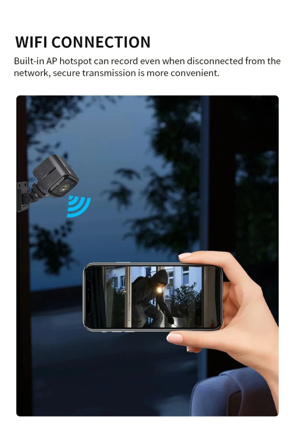 Smart wifi security camera mini camera High Power Low Power Wireless Wifi Action Camera Baby Monitor