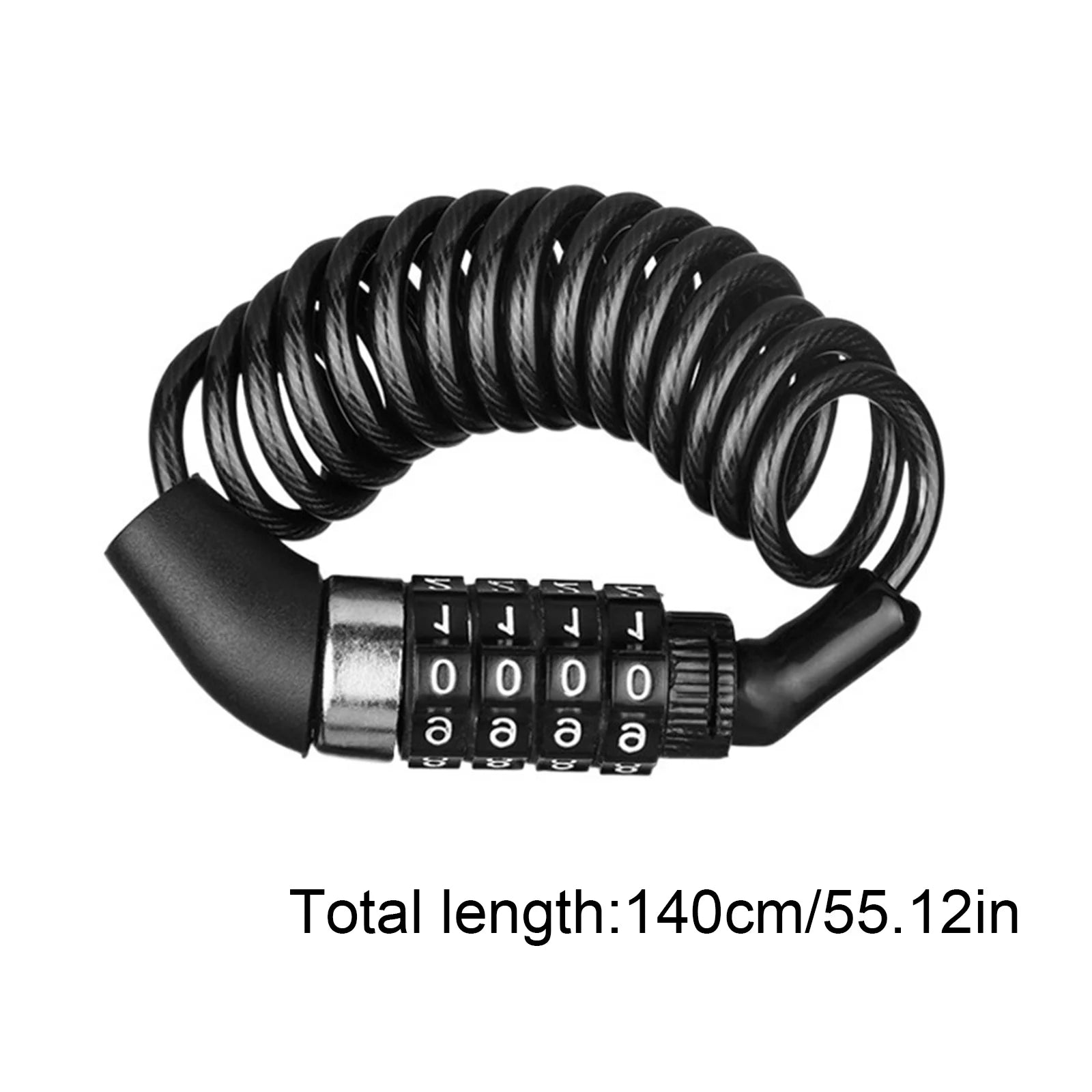 Portable Bike Cable Lock With Password Combination For Mountain Electric Bikes Helmet Secure Accessory