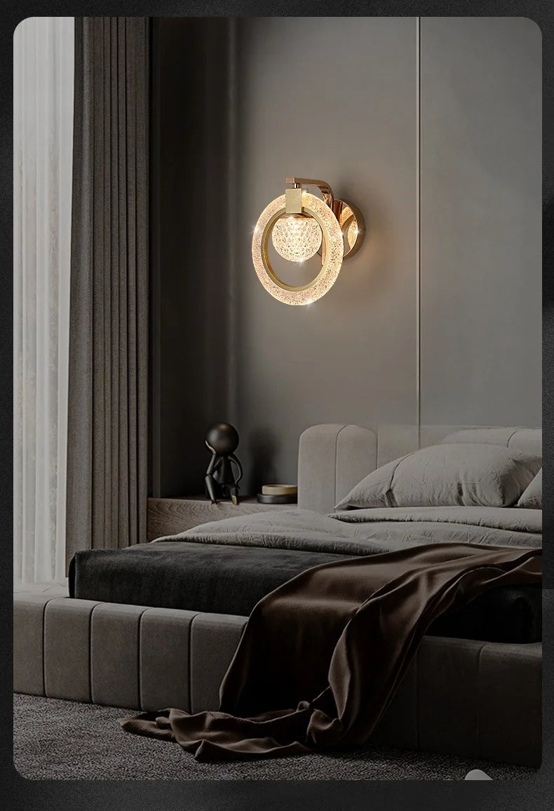 Light Luxury Led Wall Lamp Home Decoration Bedroom Bedside Lamp Living Room Hotel Dining Room Background Staircase Wall Lamp