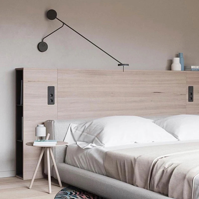 Modern Picture Wall Light Italian Invisible LED Wall Reading Light For Bed Bedroom Living Room Office Black Long Arm Wall Lamp