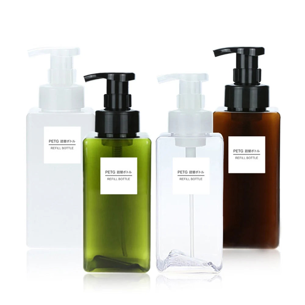 250/450/650ml Soap Dispenser Clear Plastic Foaming Bottle Liquid Pump Container for Hand Sanitizer Shower Gel Shampoo Supplies