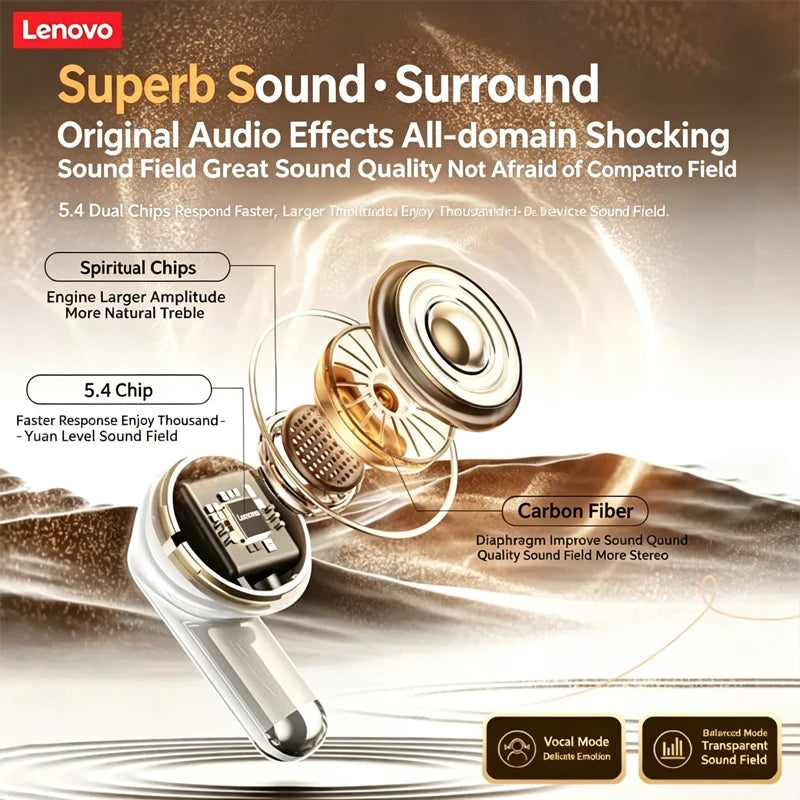 Lenovo TA210 TWS Wireless Bluetooth 5.3 Earphones Gaming Low Latency Dual Mode Music Earbuds Sports In-Ear Headset With Mic New