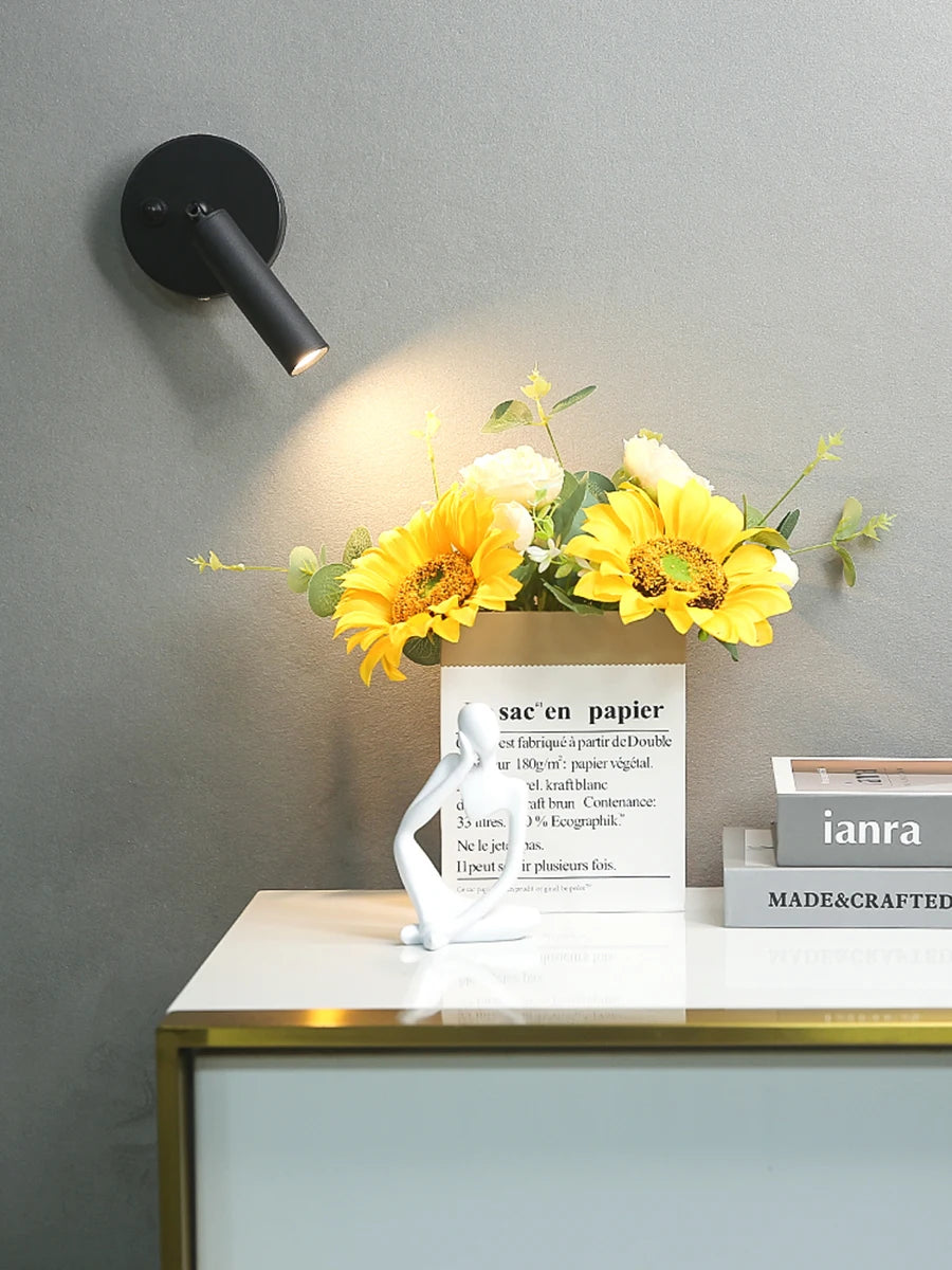 Modern Wall Lamps Folding with Switch LED Reading Spot Light for Home Study Wall Lights Bedroom Bedside Living Room Decor Light