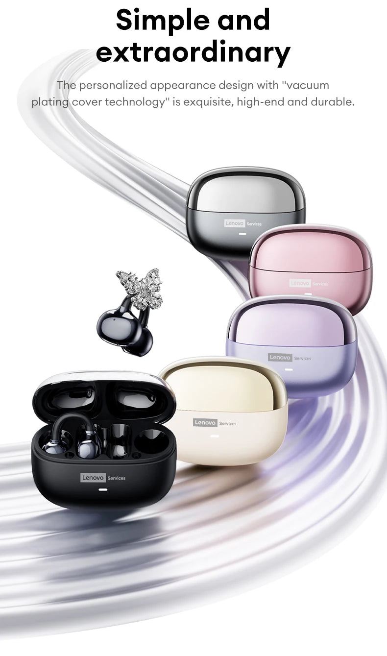 Choice Lenovo LE302 OWS Wireless Ear Clip Earbuds Bluetooth Low Latency HD Call HiFi Stereo Music Sports Open Ear Headphones New