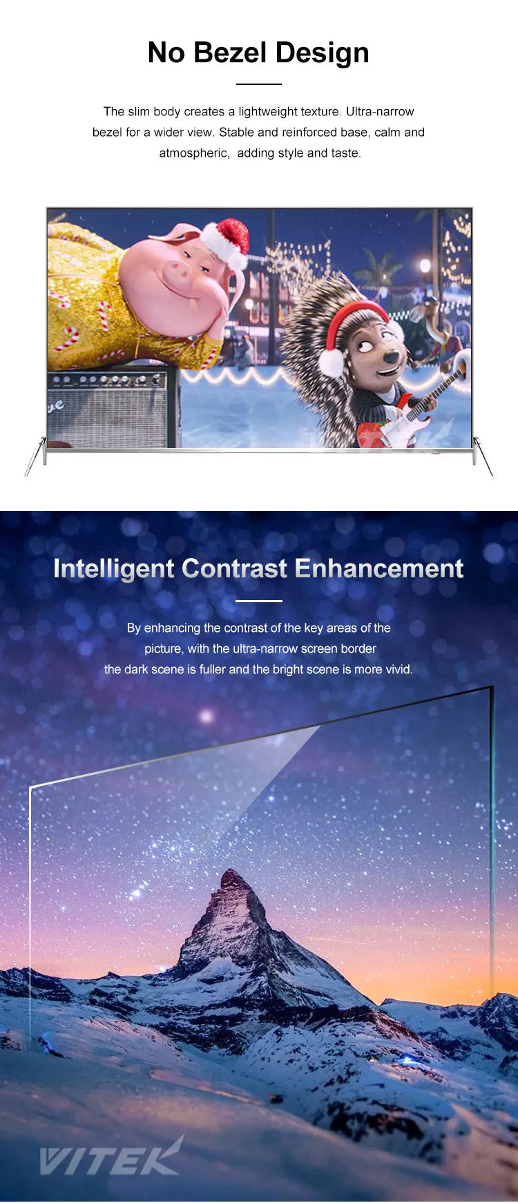 New Oled 4K TV 55 65 Inch Smart Slim Television Set From Vitek Factory