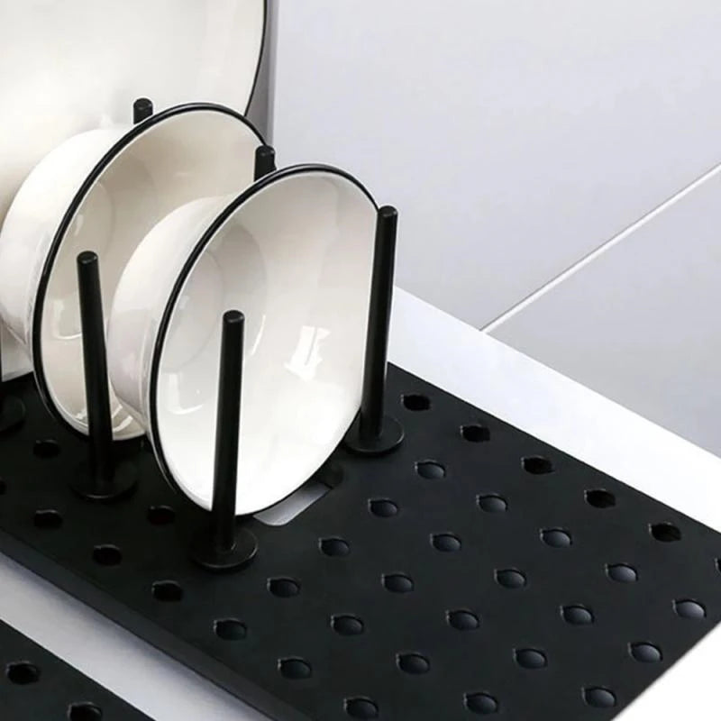 Kitchen Organizer Dish Drying Rack Plates Shelf Removable Plastic Holder Dish Rack Sink Draining Storage Stand Home Accessories