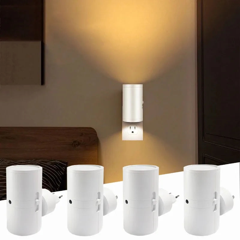 Warm White Light Control Sensor Wall Light 3-color Adjustable Plug-in Staircase Light Suitable for Bedrooms Bedside Desks