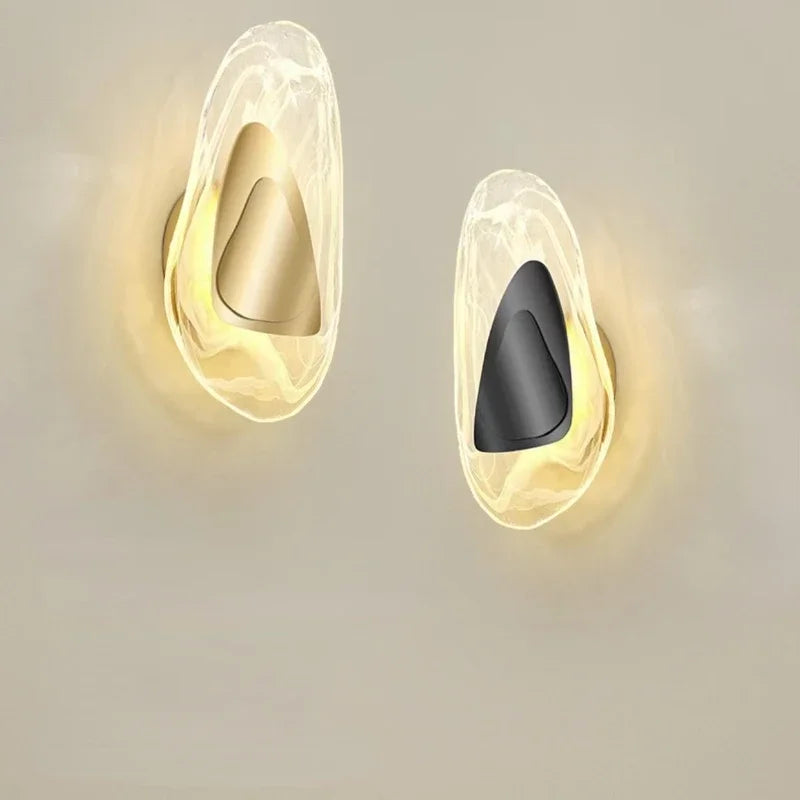 Nordic Modern Light Luxury Marble Wall Lamp Bedroom Background Led Lighting Decoration Creativity Mirror Aisle Sconce Indoor