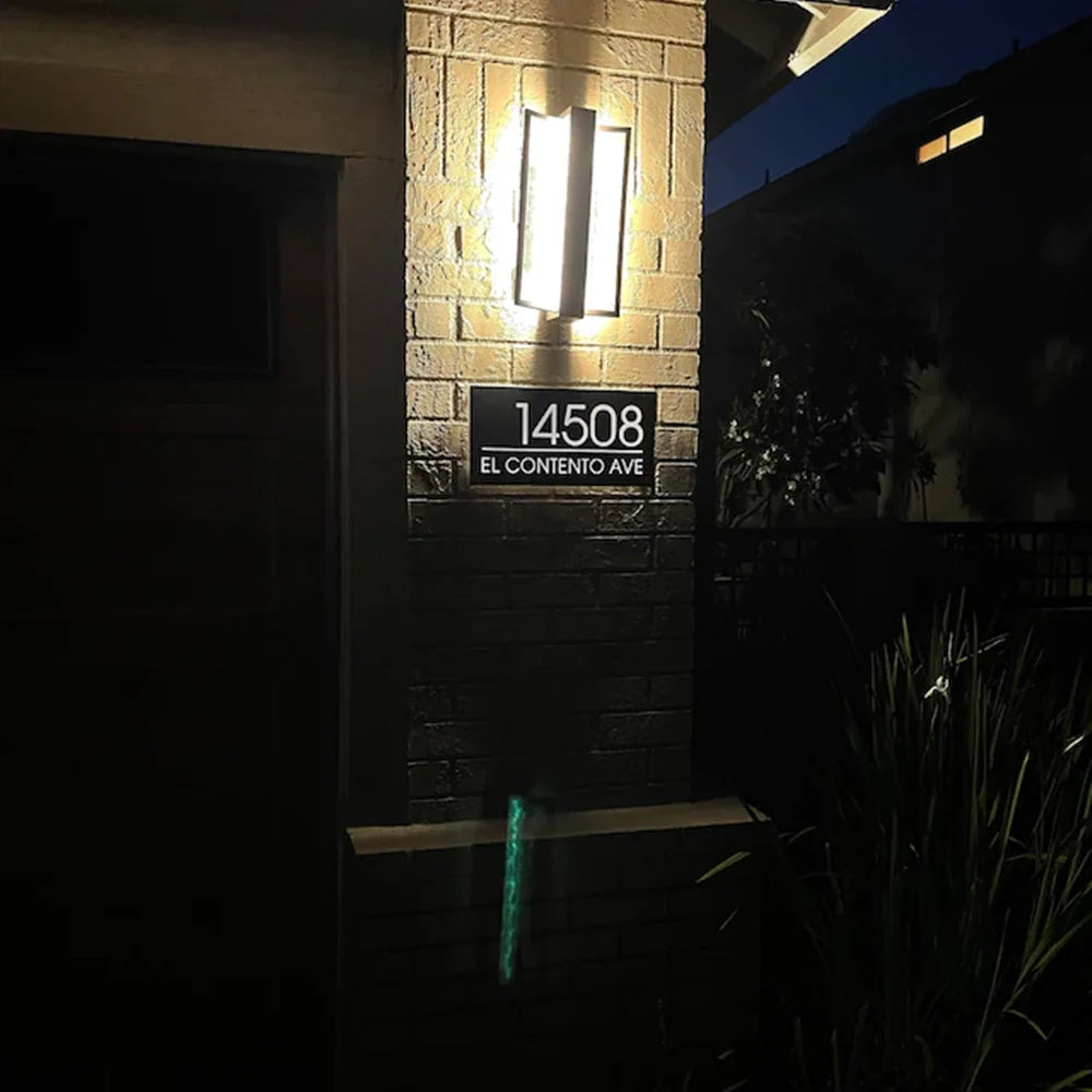 House Floating Apartment LED Custom Content Numbers Horizontal Outdoor Modern Light Acrylic Home Llluminated Address Street Sign