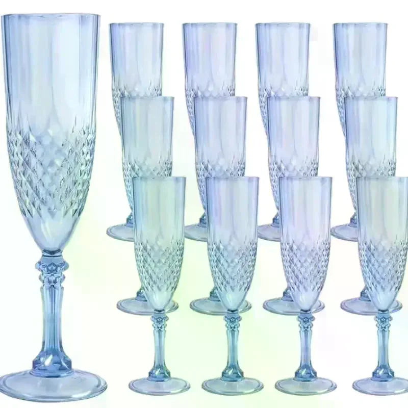 1 Pcs Champagne Goblet High Legged Wine Glasses Cocktail Red Wine Brandy Glasses Drinkware Party Bar Wedding Gift Transparent