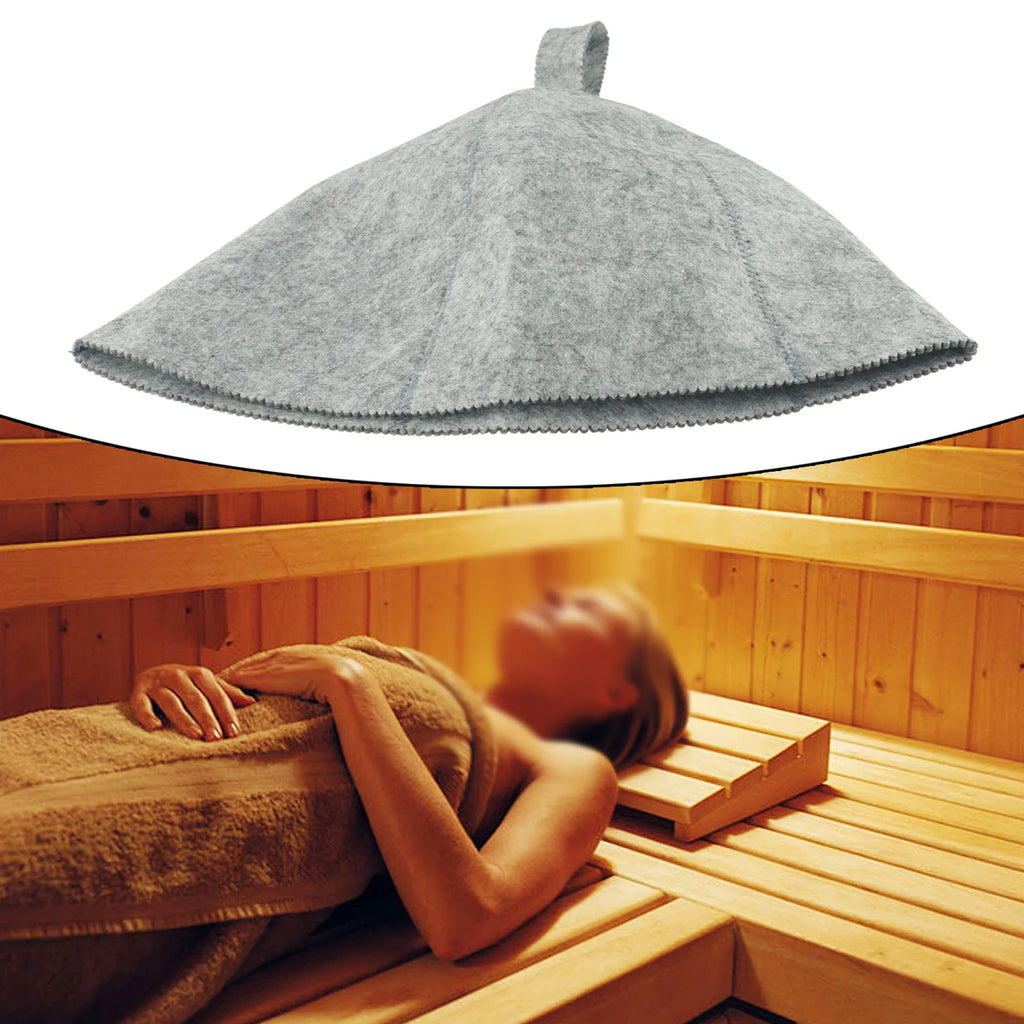 Thicken Wool Felt Sauna Hat Hair Protection Spa Sauna Accs For Bath Protection Felt Sauna Cap Absorbent Spa Cap
