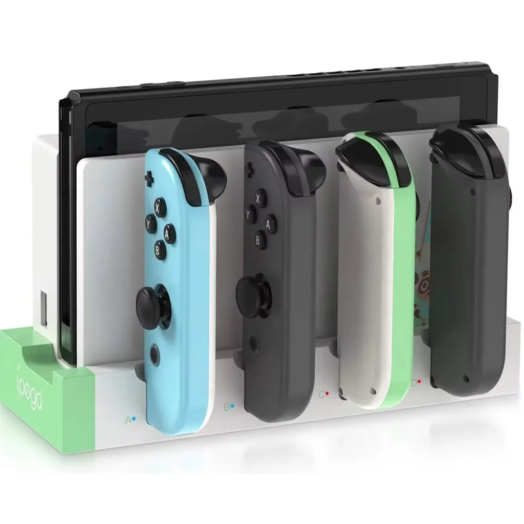 IPEGA PG-9186 Charging Dock for Switch&OLED,Charges Up to 4 Controllers,Compatible with Switch and OLED,Hot-Selling 4-port Stand