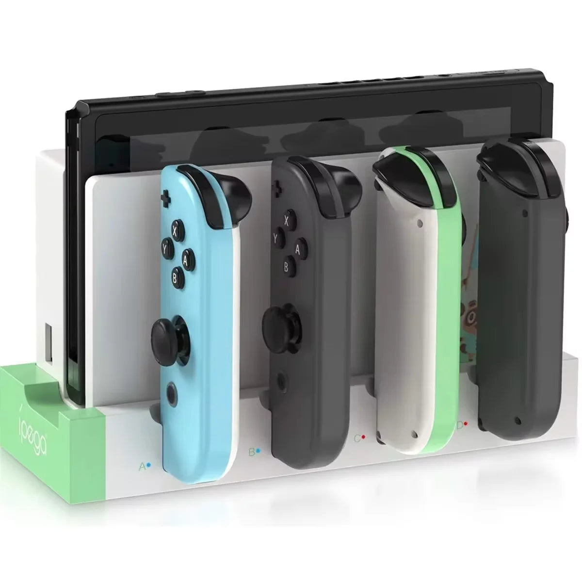 IPEGA PG-9186 Charging Dock for Switch&OLED,Charges Up to 4 Controllers,Compatible with Switch and OLED,Hot-Selling 4-port Stand