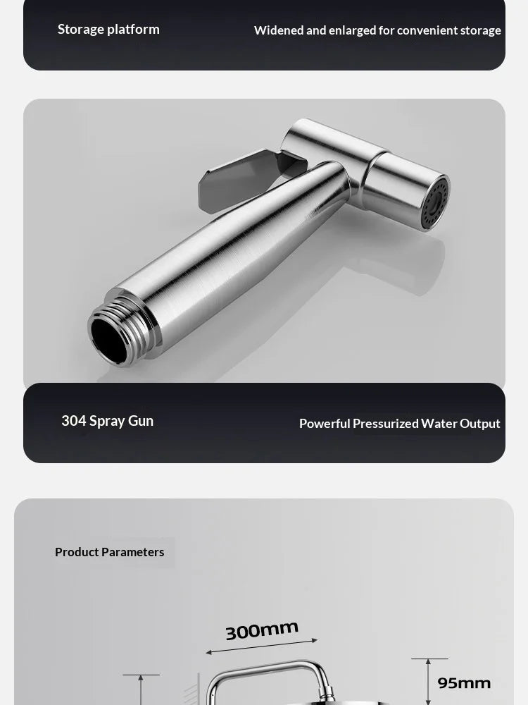 304 Stainless Steel Thermostatic Rainfall Shower Set High Pressure Wall Mounted Bathroom Mixer Tap Handheld Circular Square