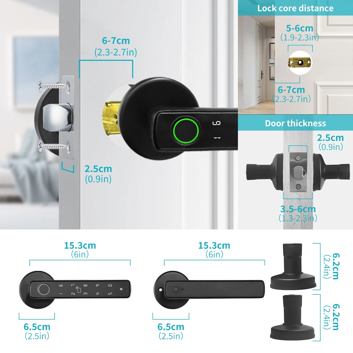 Tuya Smart Door Lock Bluetooth Fingerprint Recognition Electronic Lock Smart Life Home Automation System Supports Hotel Office