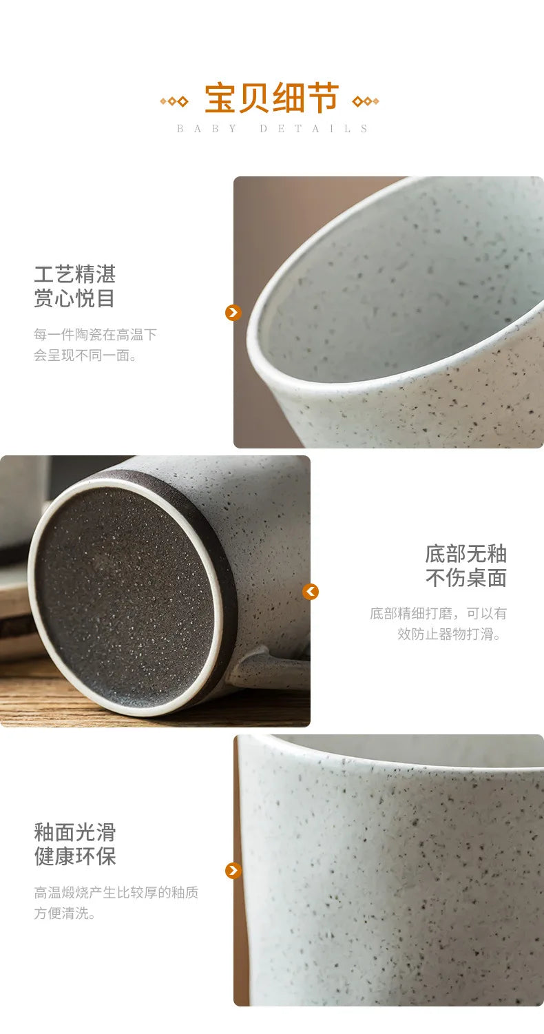 Creative Big Ear Design Ceramic Mug Large Capacity Coffee Cup for Home Use