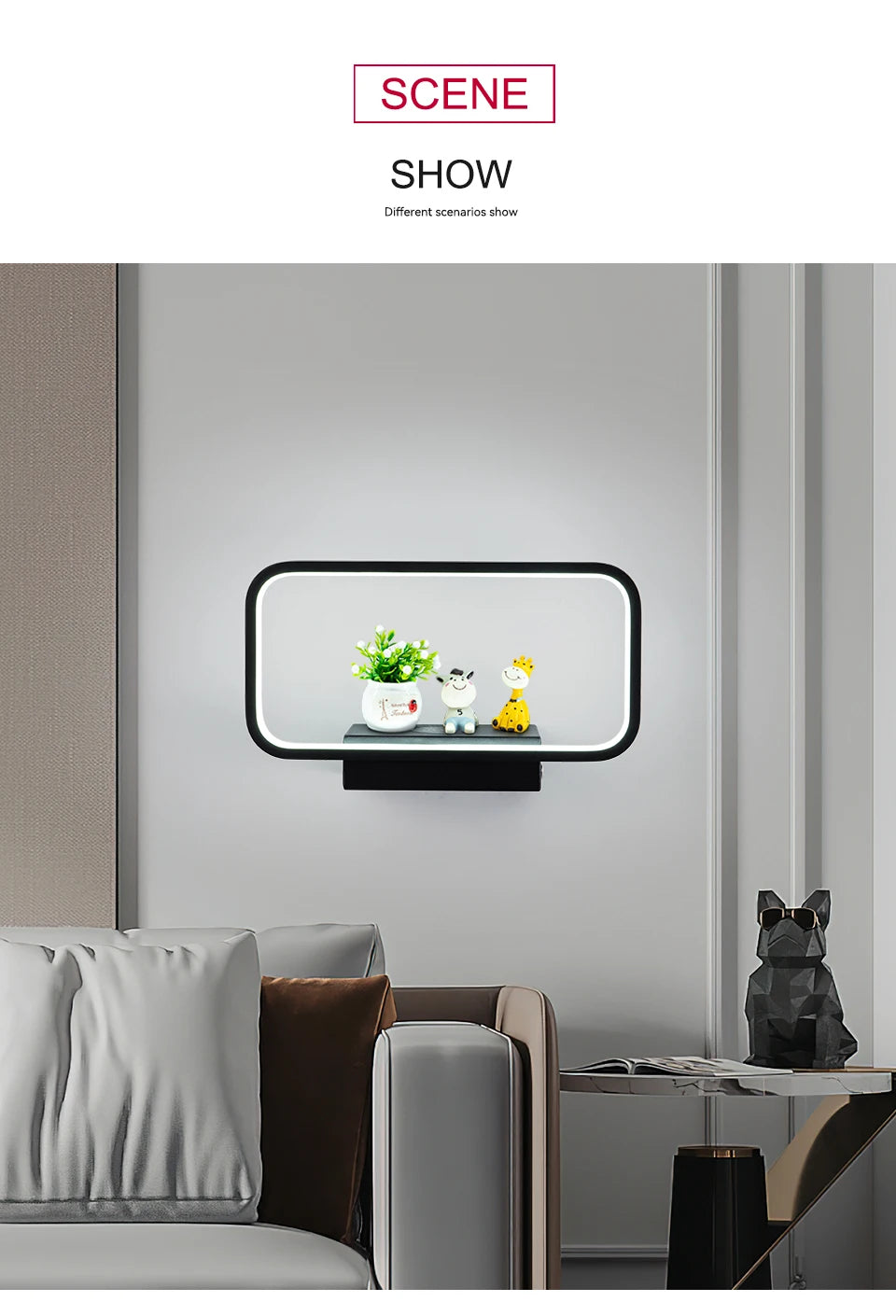 Wall Light Indoor 12W Touch Switch 3 Colors Dimming USB Charge With Wireless LED Wall Lamps For Living Room Bedroom Stair Modern