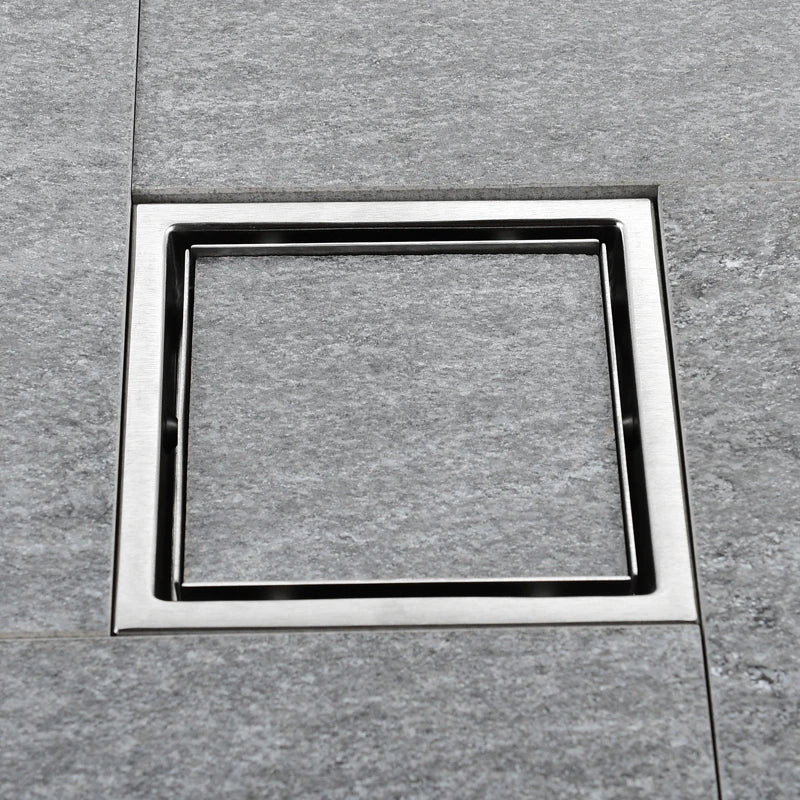 Square Shower Drain Tile Insert Anti Odor Stainless Steel Floor Drain Kit with Removable Grate Cover Hair Strainer Black Gold