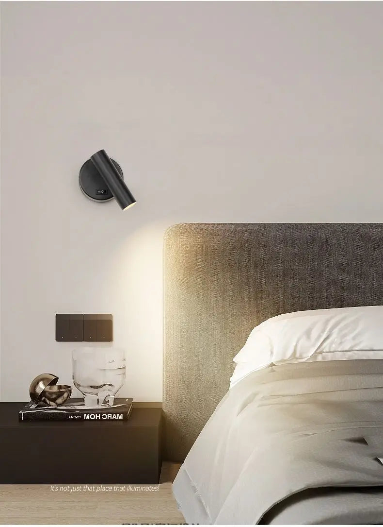 Modern LED Wall lights Rotatable Adjustable Reading Lights Bedroom Bedside Living Room Study Room indoor home Lighting Spotlight