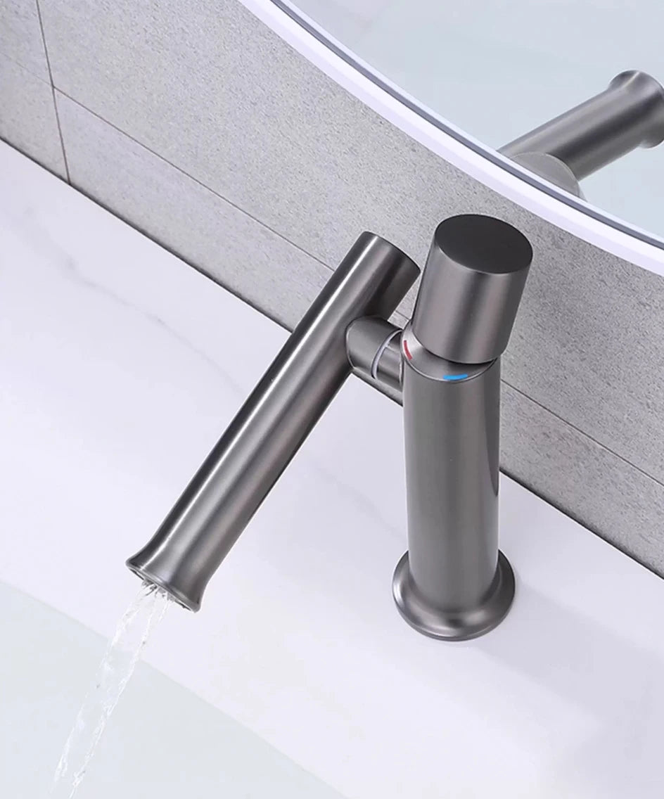 Bathroom Faucets Stainless Steel 304 Brushed Gold Basin Mixer Sink Faucet Gourmet Washbasin Tapware Hot Cold Water Tap Grey