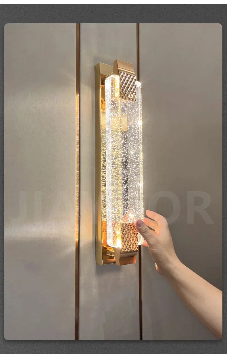 Luxury Wall Lamp Modern Gold Black LED Lamp TV Background Light Bedroom Bedside Living Room Decoration Indoor Light Bedside Lamp