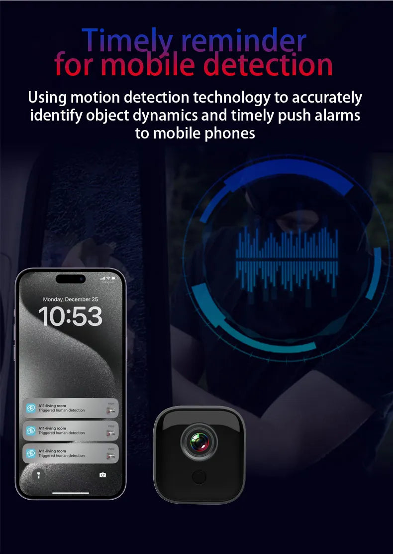 HD Mini Wireless WiFi Infrared Night Camera Home Indoor Wireless Remote Monitoring Camera Remote Network Portable Security Camer