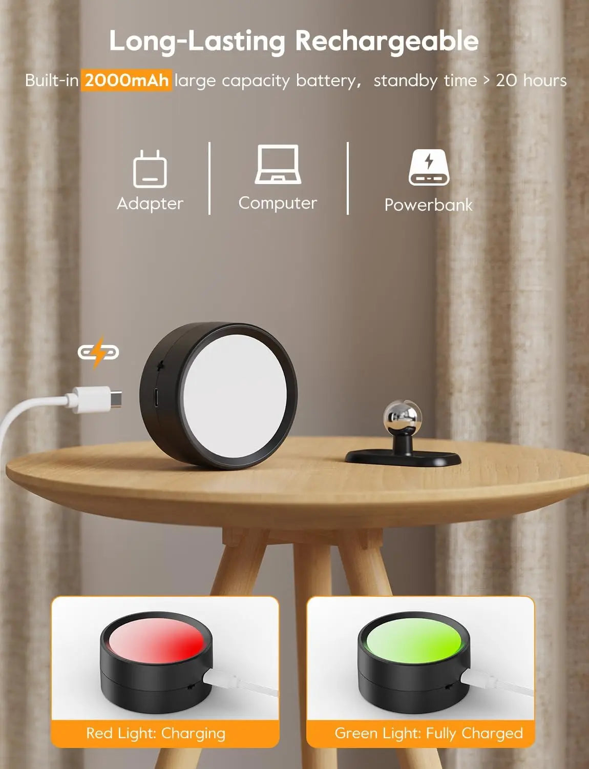 Led Wall Lamp Touch Control 12 Color Modes Remote 360 Rotatable USB Recharge Wireless Portable Night Light For Bedroom Reading