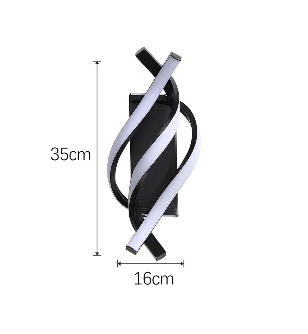 Modern LED Wall Lamp Home Line Decoration Wall Lamp Living Room Background Wall Bedroom Headboard Black White Lighting Lustre