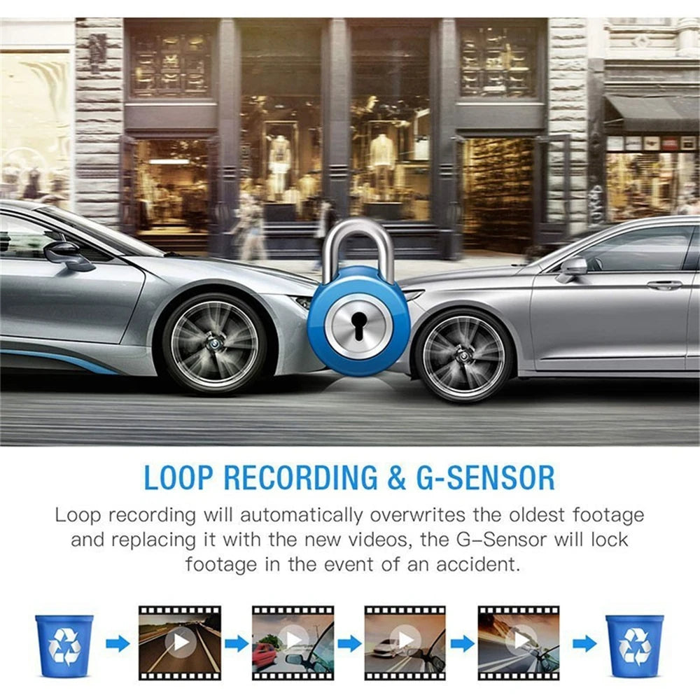 HD 1080P Car DVR Camera Android USB Video Recorder G-Sensor Night Vision Dash Cam 170° Wide Angle Car Recorders Registrator