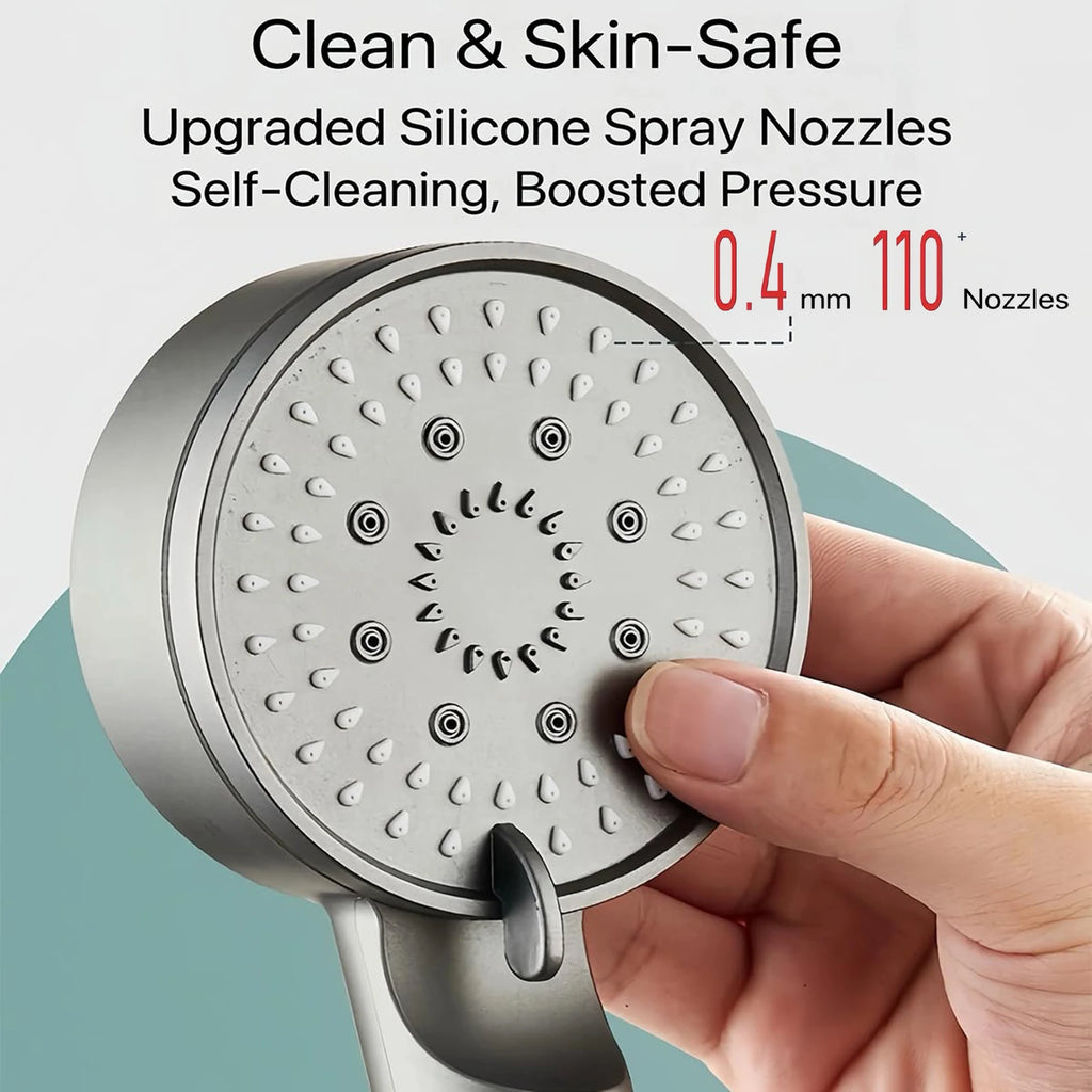 Pressurize Shower Head Durable Stainless Steel Showerhead Set Adjustable Water Pressure Shower Faucet Bathroom Accessories