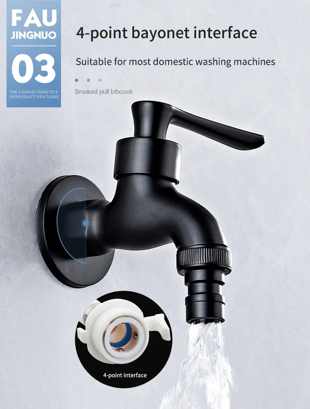 Single Cold Faucet Wall Outdoor Mop Pool Faucet Copper Brass Wall Mount Bathroom Sink Faucet Rotatable WB1141