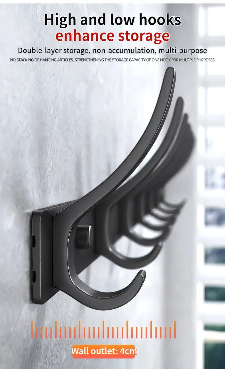 No Drill Door Behind Hook Storage Wall Hanging Clothes Hanger Coat Hook Punch-Free Hanger Bedroom Organizer Storage Kitchen Acce