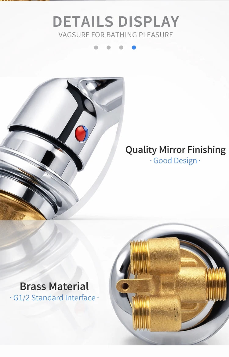 One Way Shower Faucet Mixer Valve Brass Hot Cold Water Diverter Screw Thread Big Hole Size 50-55mm for Shower Room Bathroom