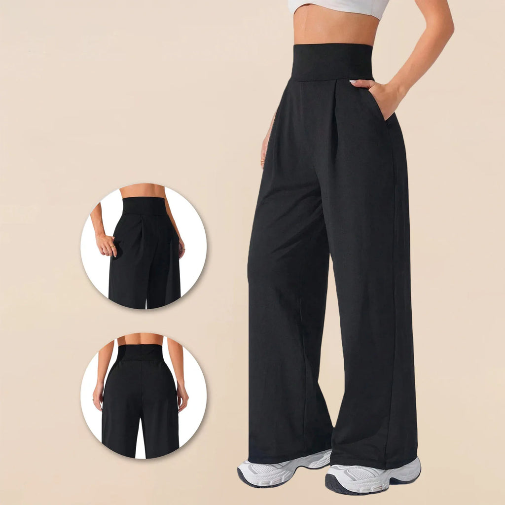 High Waist Straight Leg Yoga Pants Women Spring Summer Wide Leg Naked Feel GYM Leggings Woman Soft Pilates Running Sport Trouser