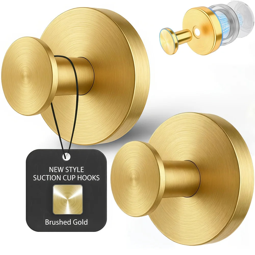 New Suction Cup Hooks Stainless Steel Waterproof Bathroom Shower Wall Mount Punch-free Reusable Strong Adsorption Hook Holders